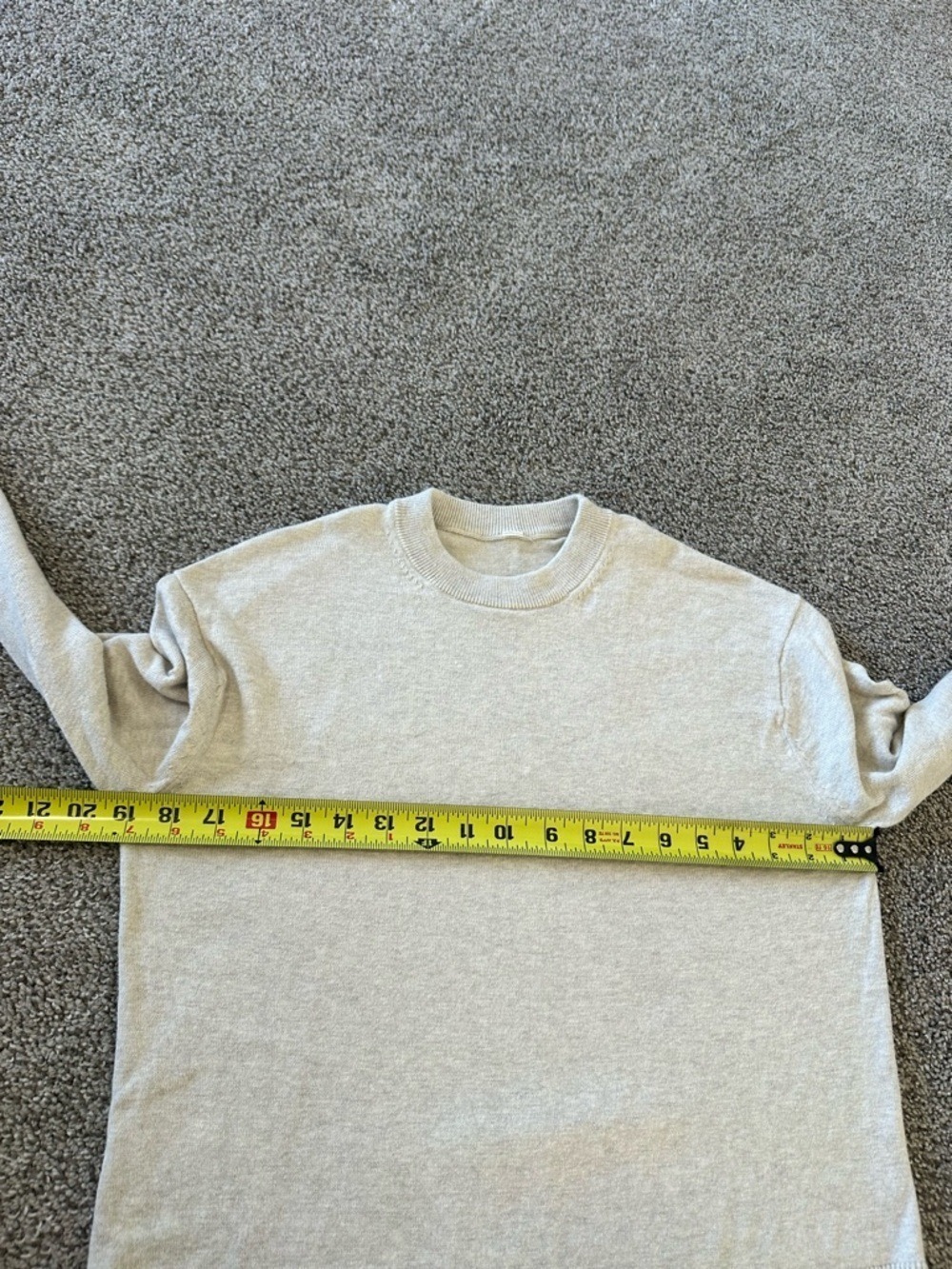 Lululemon Cotton-Cashmere Blend Crewneck Sweater Heathered Natural Ivory Size 0 - Picture 10 of 10